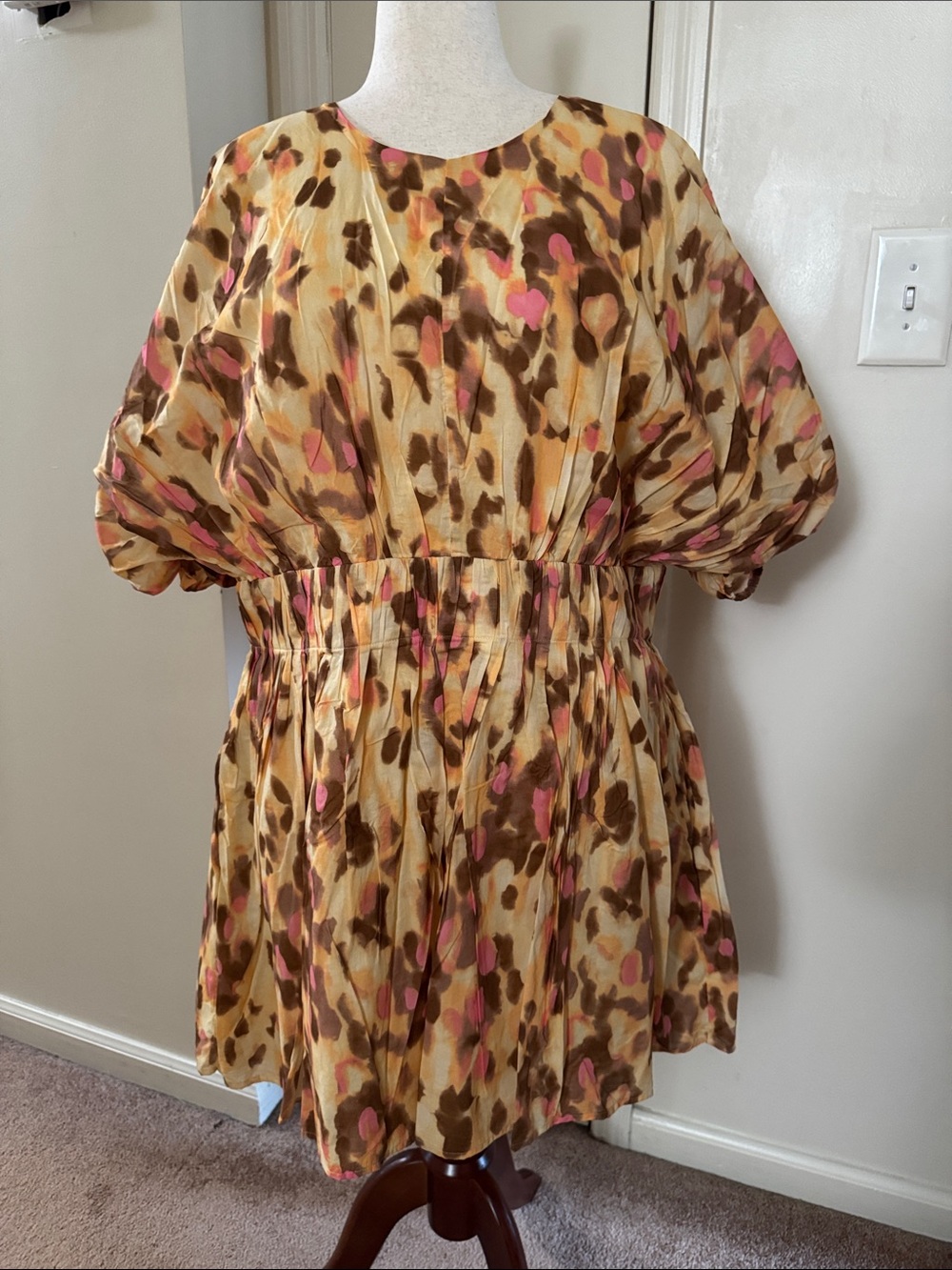 Banana Republic Pink and Brown Printed Tunic